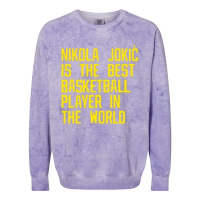 Vic Lombardi Nikola Jokic Best Basketball Player In The World Colorblast Crewneck Sweatshirt