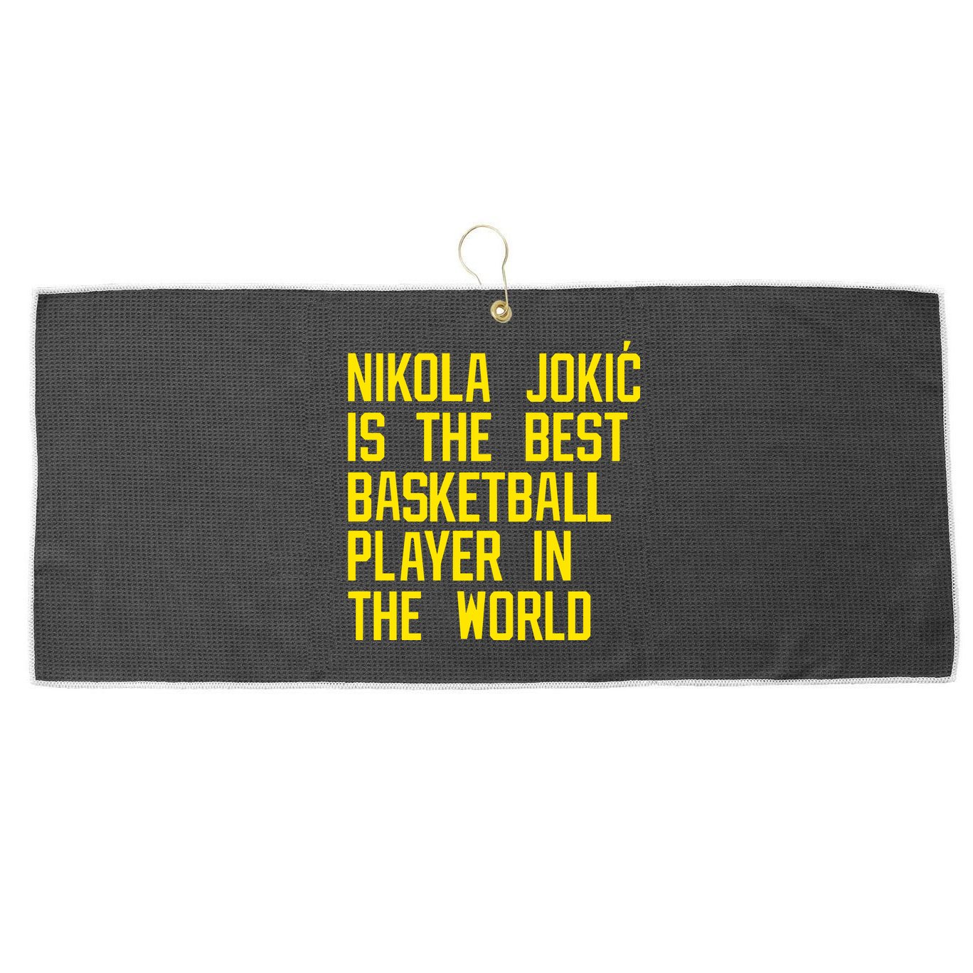Vic Lombardi Nikola Jokic Best Basketball Player In The World Large Microfiber Waffle Golf Towel