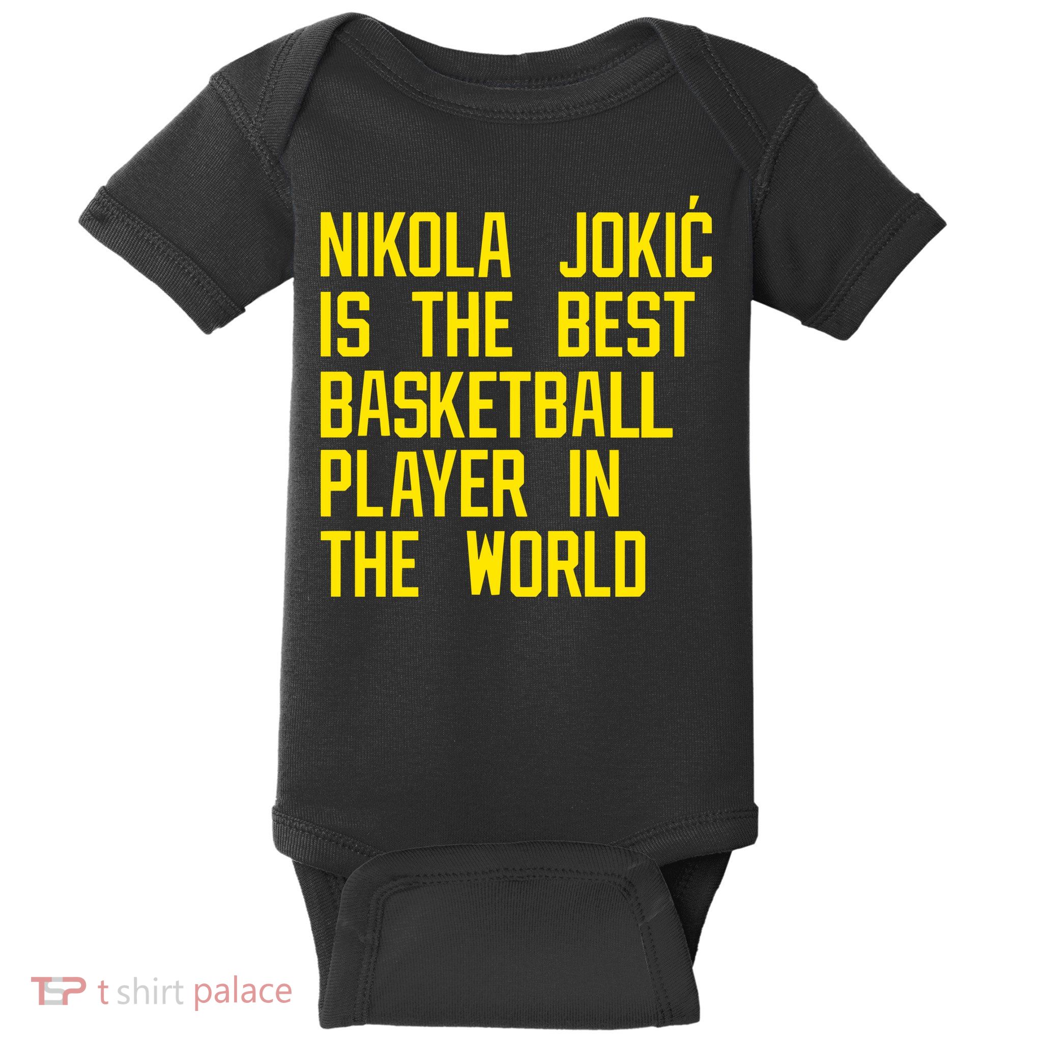 Vic Lombardi Nikola Jokic Best Basketball Player In The World Baby Bodysuit