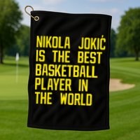 Vic Lombardi Nikola Jokic Best Basketball Player In The World Golf Towel