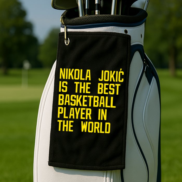 Vic Lombardi Nikola Jokic Best Basketball Player In The World Golf Towel