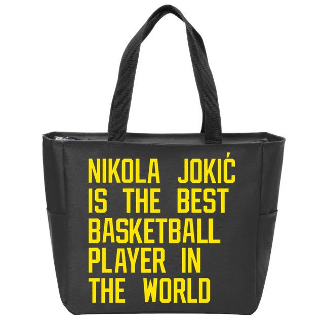 Vic Lombardi Nikola Jokic Best Basketball Player In The World Zip Tote Bag