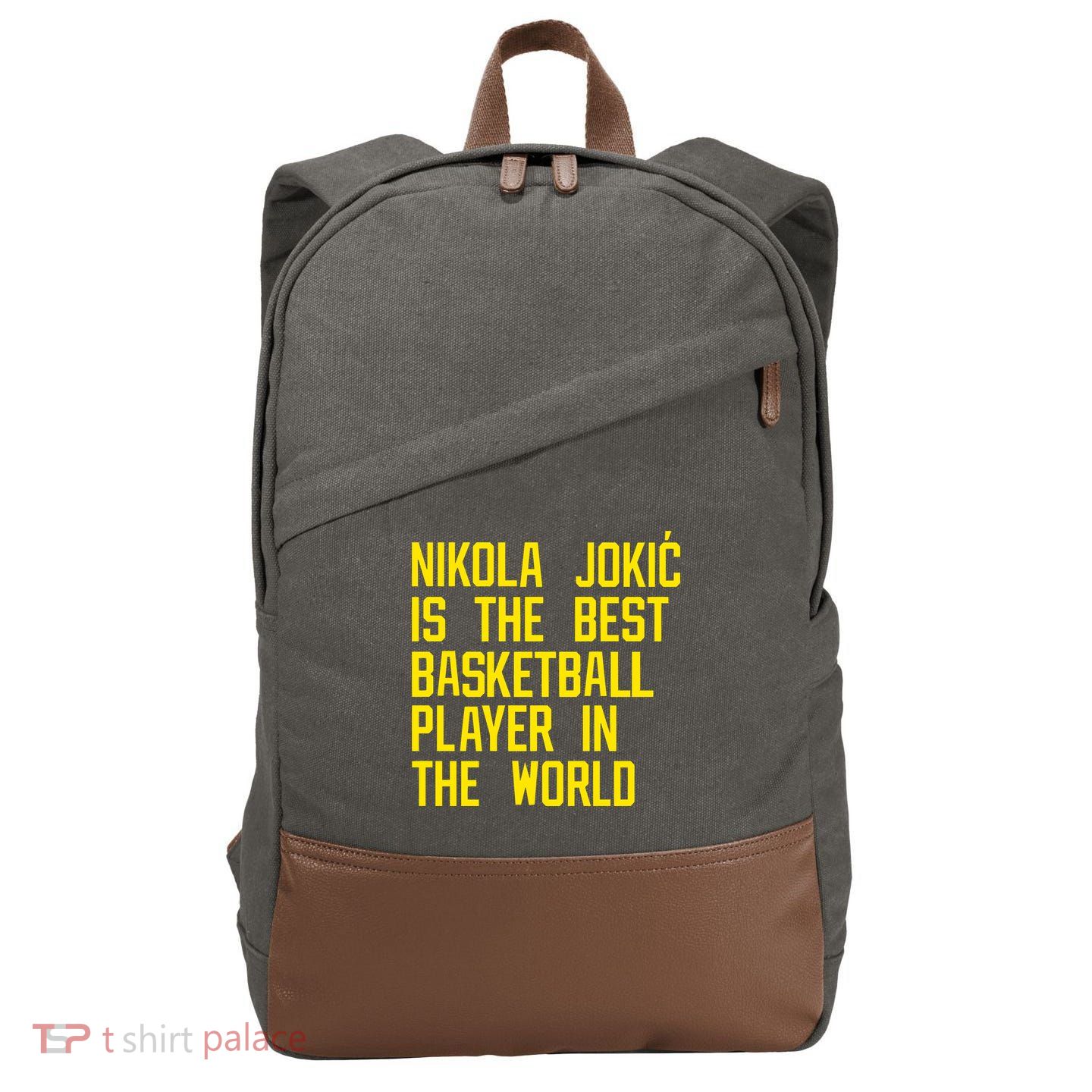 Vic Lombardi Nikola Jokic Best Basketball Player In The World Cotton Canvas Backpack