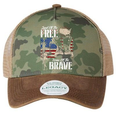 Vintage Land Of The Free Home Of The Brave U S Army Veteran Gift Legacy Tie Dye Trucker Hat