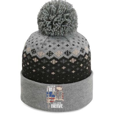 Vintage Land Of The Free Home Of The Brave U S Army Veteran Gift The Baniff Cuffed Pom Beanie