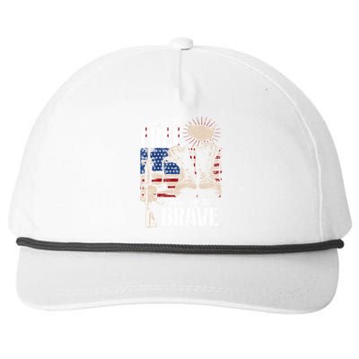 Vintage Land Of The Free Home Of The Brave U S Army Veteran Gift Snapback Five-Panel Rope Hat