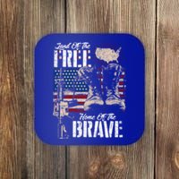 Vintage Land Of The Free Home Of The Brave U S Army Veteran Gift Coaster