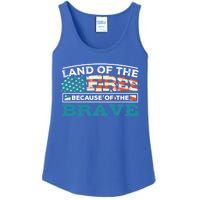 Vintage Land Of The Free Because Of The Brave Gift Ladies Essential Tank