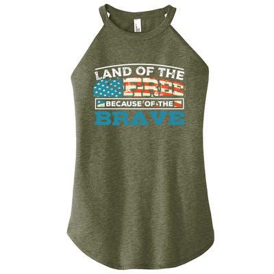 Vintage Land Of The Free Because Of The Brave Gift Women's Perfect Tri Rocker Tank