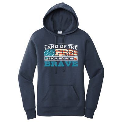 Vintage Land Of The Free Because Of The Brave Gift Women's Pullover Hoodie