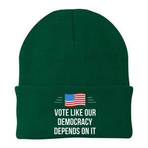 Vote Like Our Democracy Depends On It Knit Cap Winter Beanie