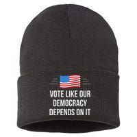 Vote Like Our Democracy Depends On It Sustainable Knit Beanie