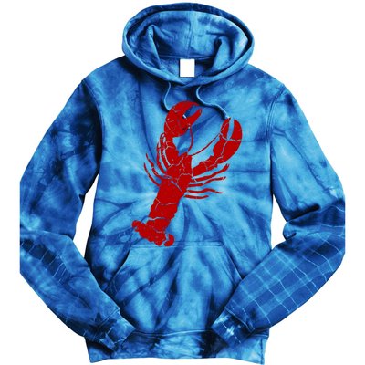 Vintage Lobster Print Lobster Gift Tie Dye Hoodie