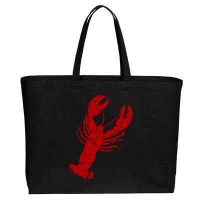 Vintage Lobster Print Lobster Gift Cotton Canvas Jumbo Tote