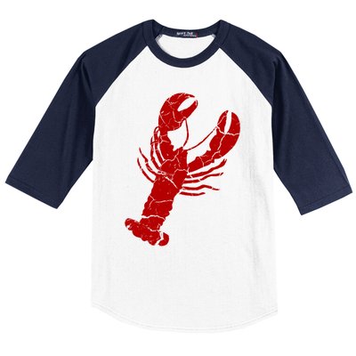 Vintage Lobster Print Lobster Gift Baseball Sleeve Shirt