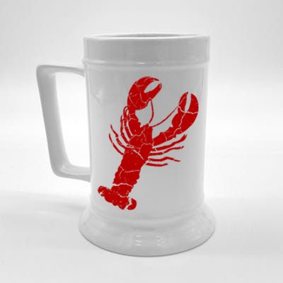 Vintage Lobster Print Lobster Gift Beer Stein