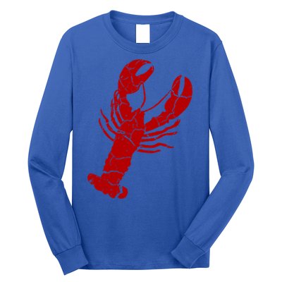 Vintage Lobster Print Gift Lobster Cute Gift Long Sleeve Shirt