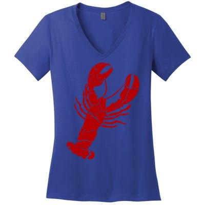 Vintage Lobster Print Gift Lobster Cute Gift Women's V-Neck T-Shirt