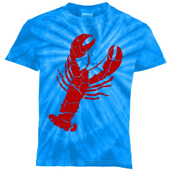 Vintage Lobster Print Gift Lobster Cute Gift Kids Tie-Dye T-Shirt