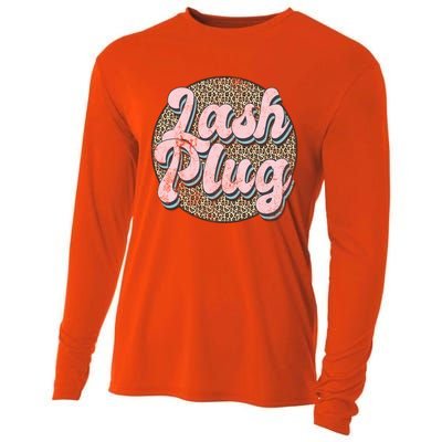 Vintage Lash Plug Lash Tech Lash Artist Leopard Lash Cool Gift Cooling Performance Long Sleeve Crew