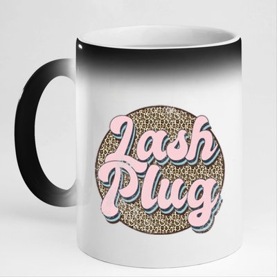 Vintage Lash Plug Lash Tech Lash Artist Leopard Lash Cool Gift 11oz Black Color Changing Mug