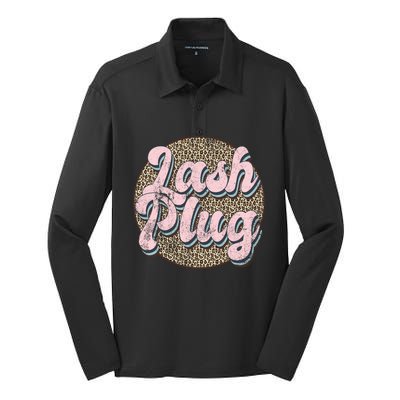 Vintage Lash Plug Lash Tech Lash Artist Leopard Lash Cool Gift Silk Touch Performance Long Sleeve Polo