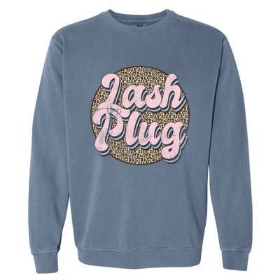 Vintage Lash Plug Lash Tech Lash Artist Leopard Lash Cool Gift Garment-Dyed Sweatshirt