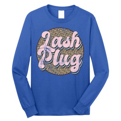 Vintage Lash Plug Lash Tech Lash Artist Leopard Lash Cool Gift Long Sleeve Shirt