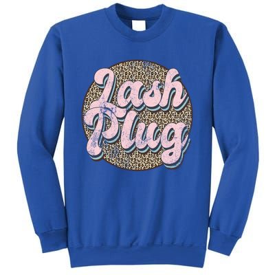 Vintage Lash Plug Lash Tech Lash Artist Leopard Lash Cool Gift Sweatshirt