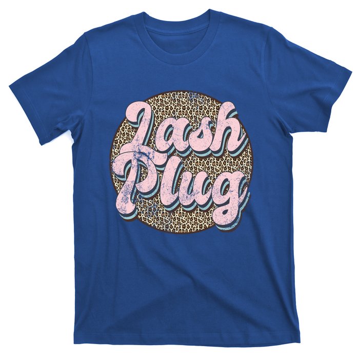 Vintage Lash Plug Lash Tech Lash Artist Leopard Lash Cool Gift T-Shirt