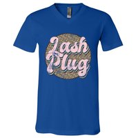 Vintage Lash Plug Lash Tech Lash Artist Leopard Lash Cool Gift V-Neck T-Shirt