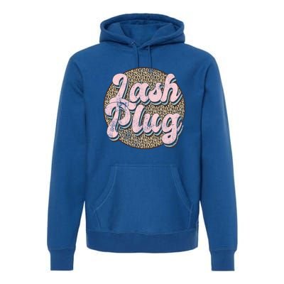 Vintage Lash Plug Lash Tech Lash Artist Leopard Lash Cool Gift Premium Hoodie