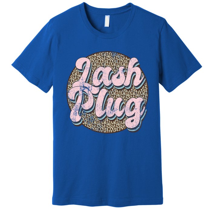 Vintage Lash Plug Lash Tech Lash Artist Leopard Lash Cool Gift Premium T-Shirt