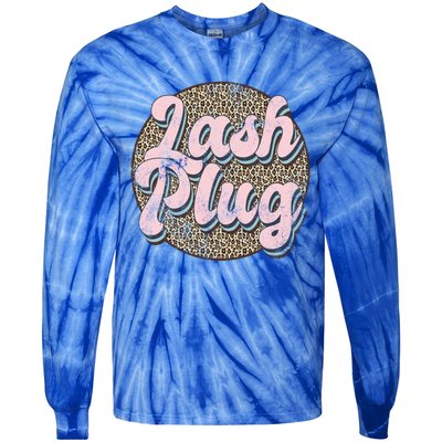 Vintage Lash Plug Lash Tech Lash Artist Leopard Lash Cool Gift Tie-Dye Long Sleeve Shirt