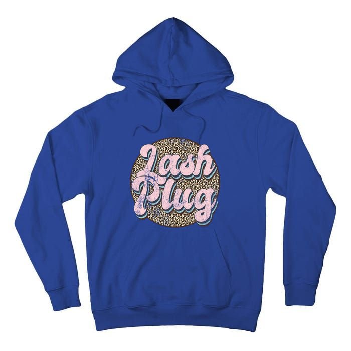 Vintage Lash Plug Lash Tech Lash Artist Leopard Lash Cool Gift Tall Hoodie