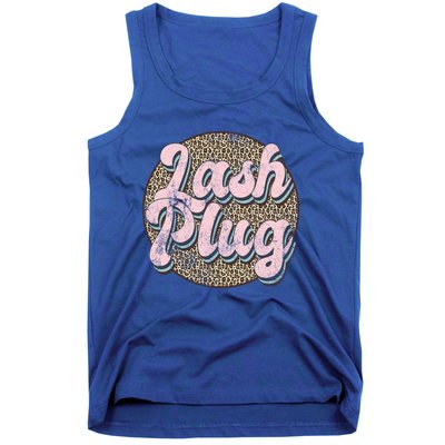 Vintage Lash Plug Lash Tech Lash Artist Leopard Lash Cool Gift Tank Top