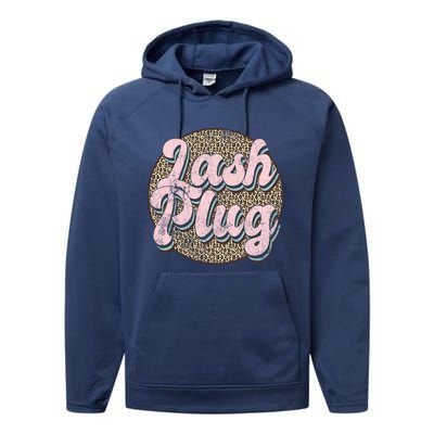 Vintage Lash Plug Lash Tech Lash Artist Leopard Lash Cool Gift Performance Fleece Hoodie