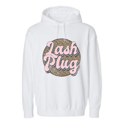 Vintage Lash Plug Lash Tech Lash Artist Leopard Lash Cool Gift Garment-Dyed Fleece Hoodie