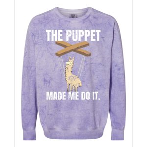 Ventriloquist Llama Puppetmeaningful Giftmademeaningful Giftmemeaningful Giftdo Colorblast Crewneck Sweatshirt