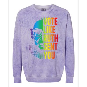 Vote Like Ruth Sent You Uterus Feminist Lgbt Colorblast Crewneck Sweatshirt