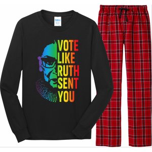 Vote Like Ruth Sent You Uterus Feminist Lgbt Long Sleeve Pajama Set