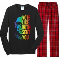 Vote Like Ruth Sent You Uterus Feminist Lgbt Long Sleeve Pajama Set