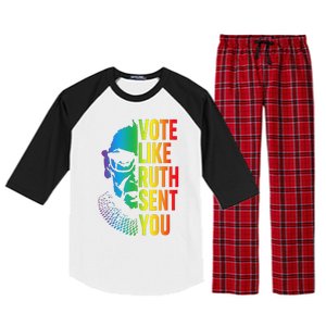 Vote Like Ruth Sent You Uterus Feminist Lgbt Raglan Sleeve Pajama Set