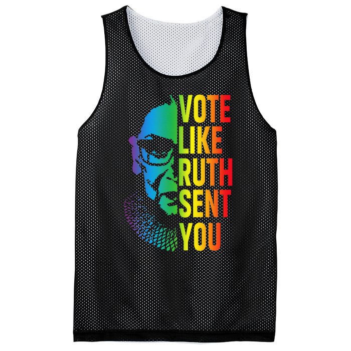 Vote Like Ruth Sent You Uterus Feminist Lgbt Mesh Reversible Basketball Jersey Tank