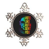 Vote Like Ruth Sent You Uterus Feminist Lgbt Metallic Star Ornament