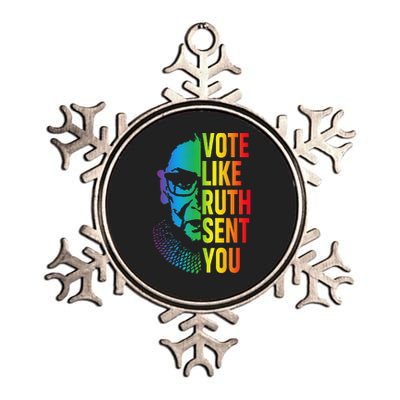 Vote Like Ruth Sent You Uterus Feminist Lgbt Metallic Star Ornament