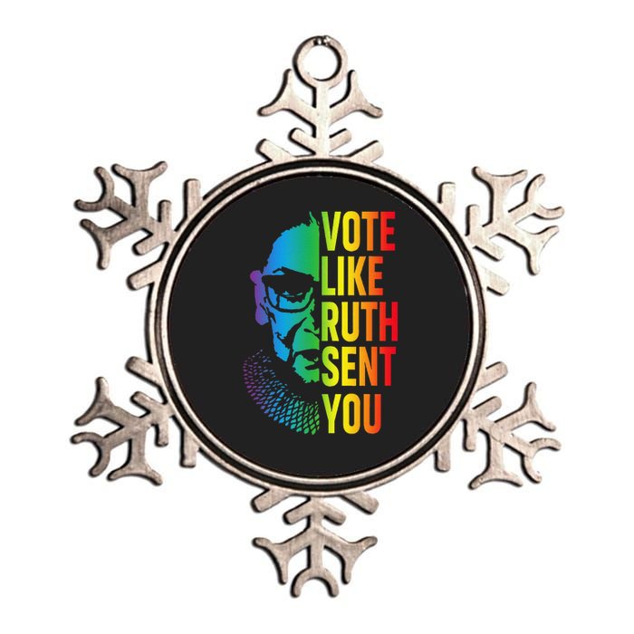 Vote Like Ruth Sent You Uterus Feminist Lgbt Metallic Star Ornament