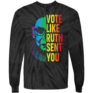 Vote Like Ruth Sent You Uterus Feminist Lgbt Tie-Dye Long Sleeve Shirt