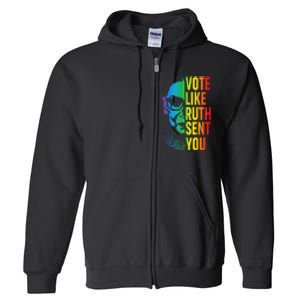 Vote Like Ruth Sent You Uterus Feminist Lgbt Full Zip Hoodie