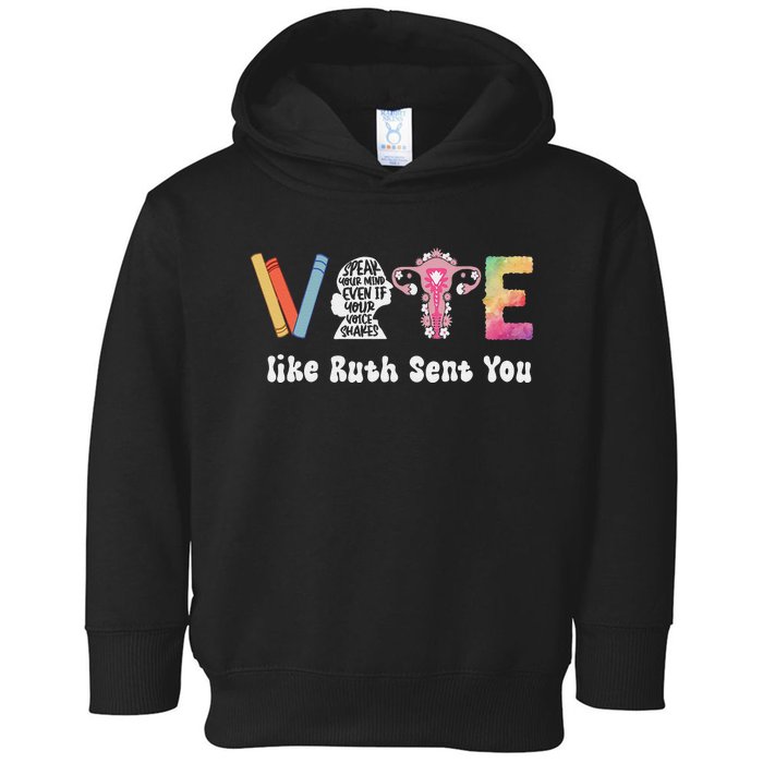 Vote Like Ruth Sent You Uterus Feminist Rbg Gift Toddler Hoodie